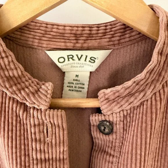 Orvis Vintage Corduroy Duster Maxi Dress Prairie Minimalist 100% Cotton Sz Med - Picture 3 of 6